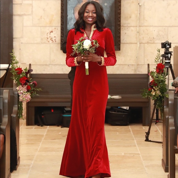 Velvet Tadashi Red Dress Vintage Tadashi Shoji Red Velvet Gown